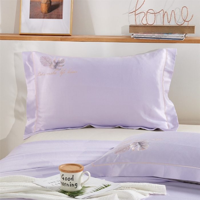 91家纺网 家纺一手货源 找家纺 威克凯丽 2021新款绣花款竹语天丝软凉席 容音竹-水晶紫