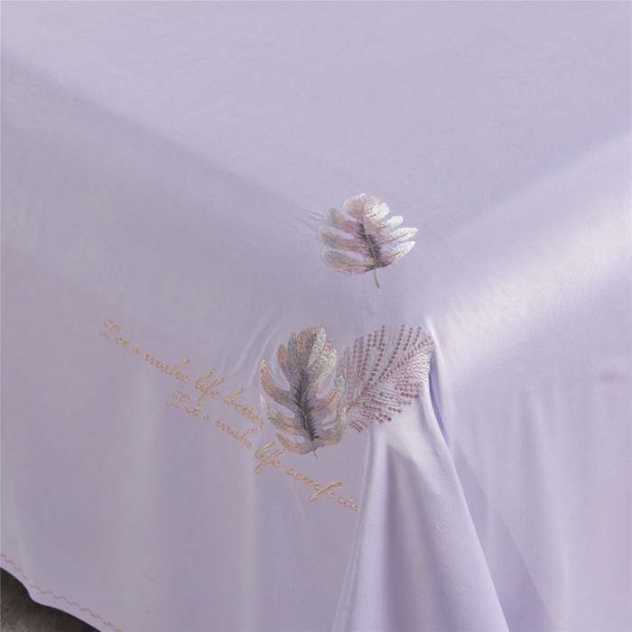 91家纺网 家纺一手货源 找家纺 威克凯丽 2021新款绣花款竹语天丝软凉席 容音竹-水晶紫