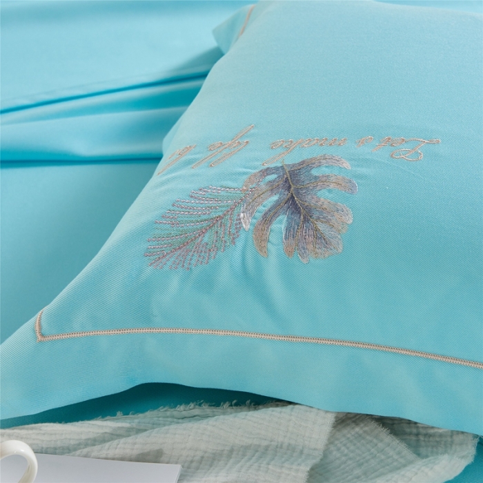 91家纺网 家纺一手货源 找家纺 威克凯丽 2021新款绣花款竹语天丝软凉席 容音竹-松柏绿