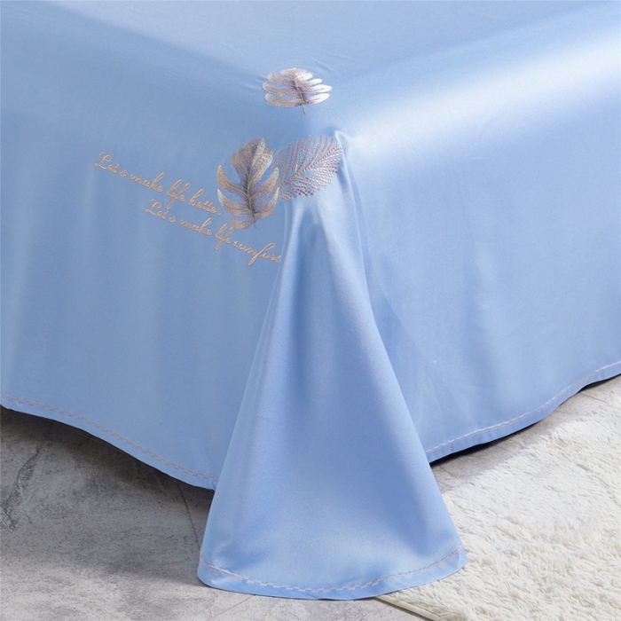 91家纺网 家纺一手货源 找家纺 威克凯丽 2021新款绣花款竹语天丝软凉席 容音竹-天兰