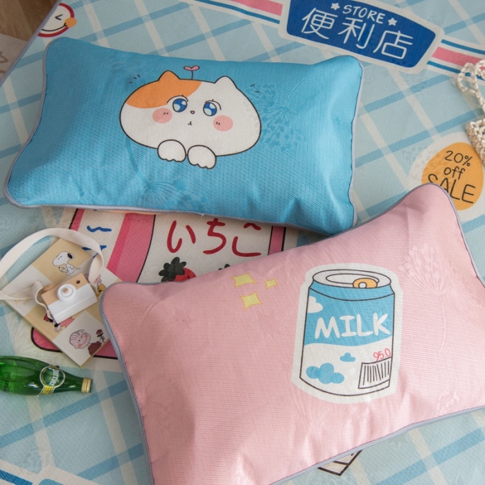 91家纺网 家纺一手货源 找家纺 同田家纺 网供2020新款数码大版印花卡通二次元冰丝三明治凉席 便利店