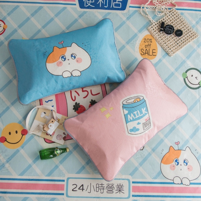 91家纺网 家纺一手货源 找家纺 同田家纺 网供2020新款数码大版印花卡通二次元冰丝三明治凉席 便利店