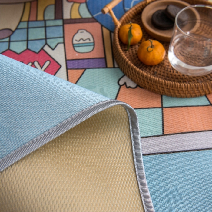 91家纺网 家纺一手货源 找家纺 同田家纺 网供2020新款数码大版印花卡通二次元冰丝三明治凉席 幸运之初