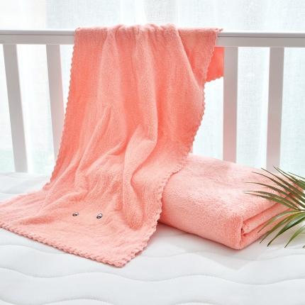 御婴坊 2020新款珊瑚绒浴巾两件套 桔色