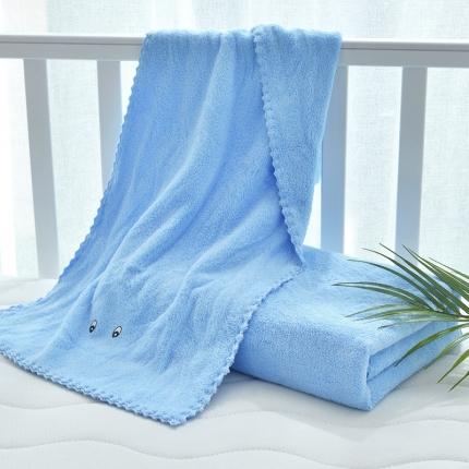 御婴坊 2020新款珊瑚绒浴巾两件套 蓝色