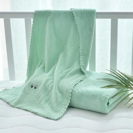 御婴坊 2020新款珊瑚绒浴巾两件套 绿色