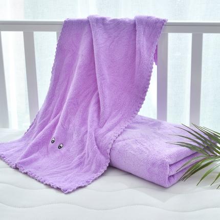 御婴坊 2020新款珊瑚绒浴巾两件套 紫色