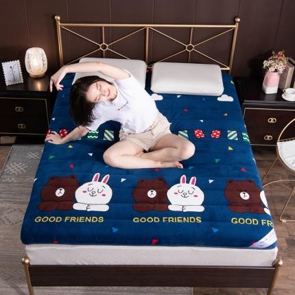91家纺网 家纺一手货源 找家纺 美真 2020新款卡通宝宝绒成人床垫 成人伙伴