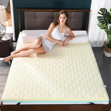 91家纺网 家纺一手货源 找家纺 美真 2020新款银离子抗菌床垫 黄色