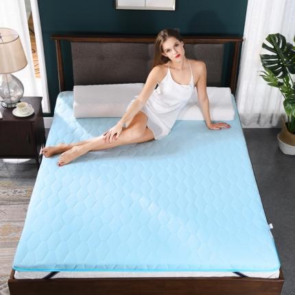 91家纺网 家纺一手货源 找家纺 美真 2020新款银离子抗菌床垫 蓝色