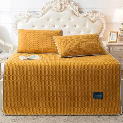 威克凯丽 2021新款凉感丝纯色乳胶凉席 海纳姜黄