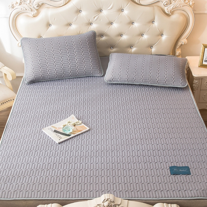 91家纺网 家纺一手货源 找家纺 威克凯丽 2021新款凉感丝纯色乳胶凉席 海纳青紫