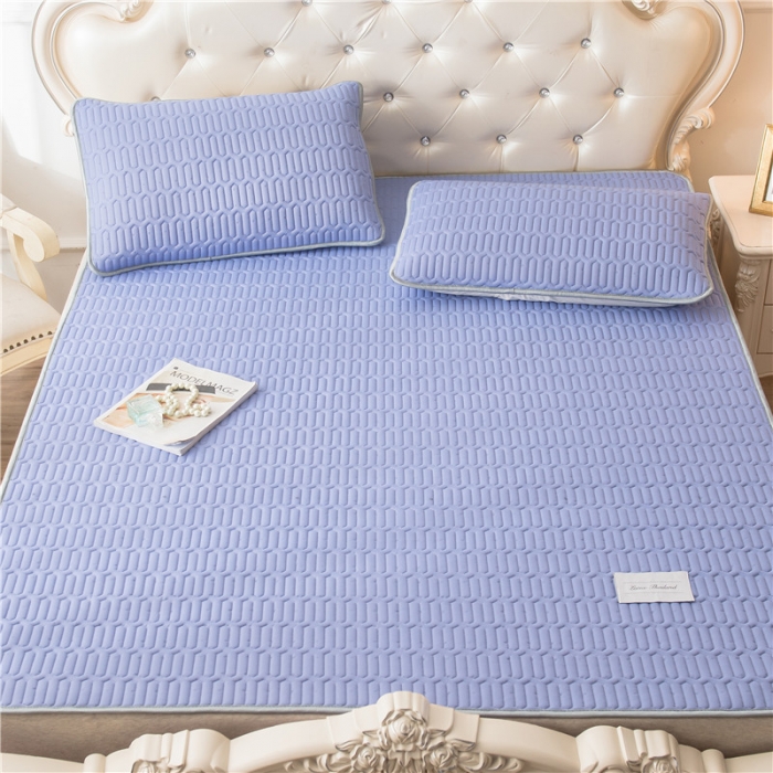 91家纺网 家纺一手货源 找家纺 威克凯丽 2021新款凉感丝纯色乳胶凉席 海纳藤紫