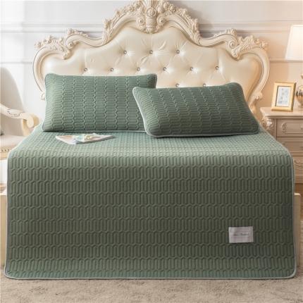 威克凯丽 2021新款凉感丝纯色乳胶凉席 海纳竹绿