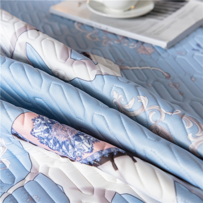 91家纺网 家纺一手货源 找家纺 威克凯丽 2021新款凉感丝印花乳胶凉席 吉象-紫