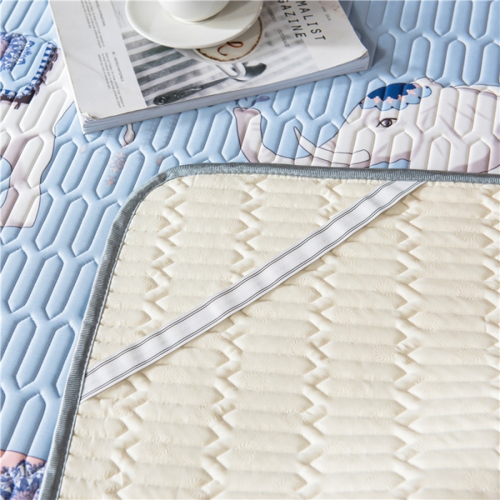 91家纺网 家纺一手货源 找家纺 威克凯丽 2021新款凉感丝印花乳胶凉席 吉象-紫