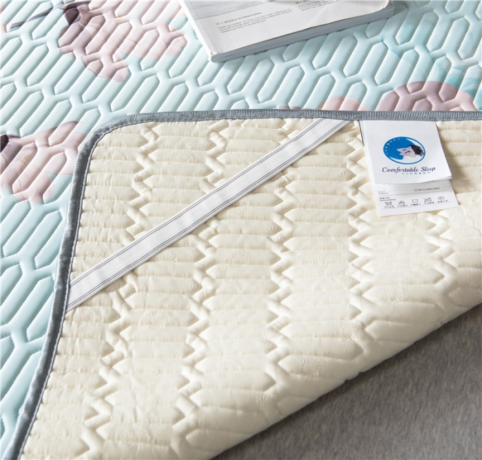 91家纺网 家纺一手货源 找家纺 威克凯丽 2021新款凉感丝印花乳胶凉席 夹竹桃