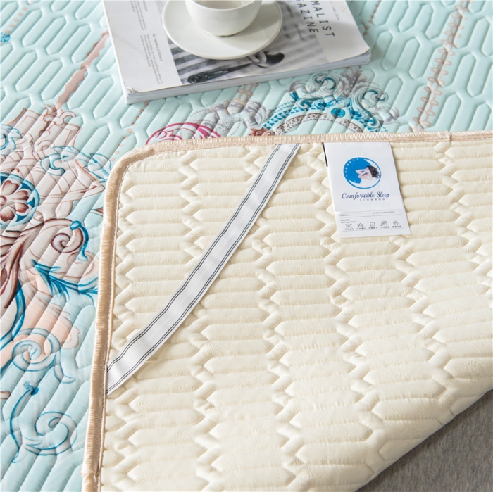 91家纺网 家纺一手货源 找家纺 威克凯丽 2021新款凉感丝印花乳胶凉席 所罗门