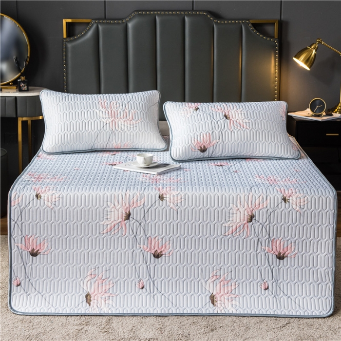 91家纺网 家纺一手货源 找家纺 威克凯丽 2021新款凉感丝印花乳胶凉席 文珠兰