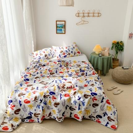 时年家纺 2020新款40支全棉13372喷气羽丝夏被 安娜