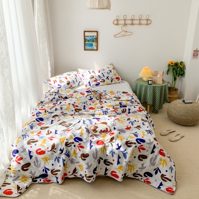 91家纺网 家纺一手货源 找家纺 时年家纺 2020新款40支全棉13372喷气羽丝夏被 安娜