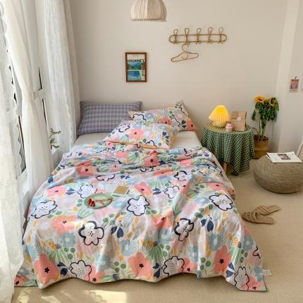 时年家纺 2020新款40支全棉13372喷气羽丝夏被 春和