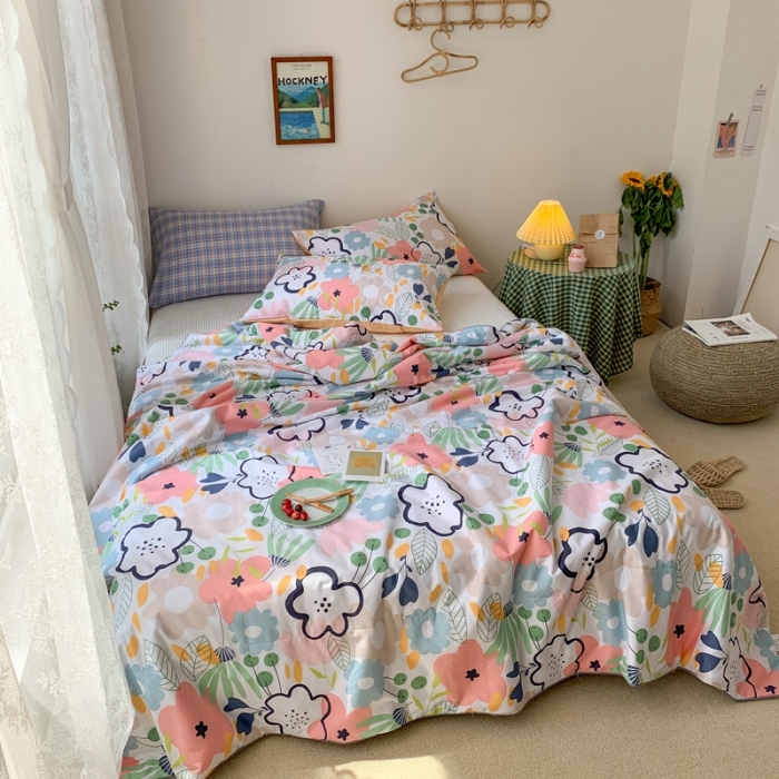 91家纺网 家纺一手货源 找家纺 时年家纺 2020新款40支全棉13372喷气羽丝夏被 春和