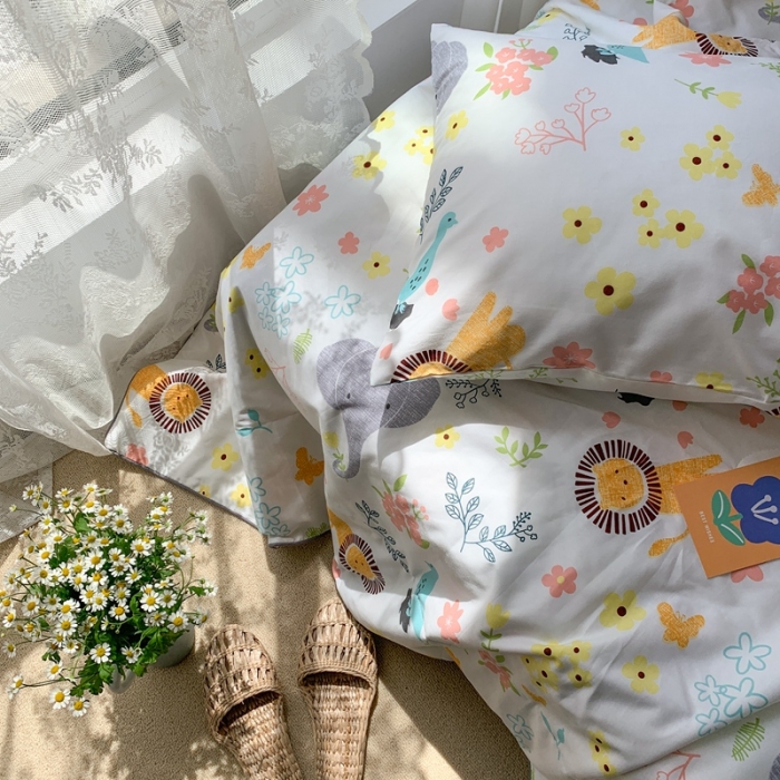 91家纺网 家纺一手货源 找家纺 时年家纺 2020新款40支全棉13372喷气羽丝夏被 丛林（白）