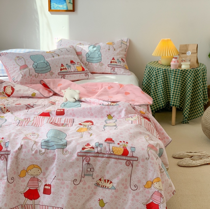 91家纺网 家纺一手货源 找家纺 时年家纺 2020新款40支全棉13372喷气羽丝夏被 公主日记