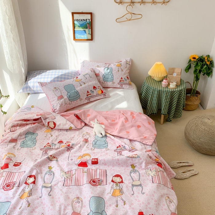 91家纺网 家纺一手货源 找家纺 时年家纺 2020新款40支全棉13372喷气羽丝夏被 公主日记