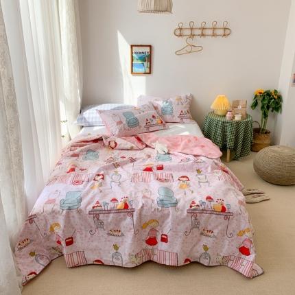 时年家纺 2020新款40支全棉13372喷气羽丝夏被 公主日记