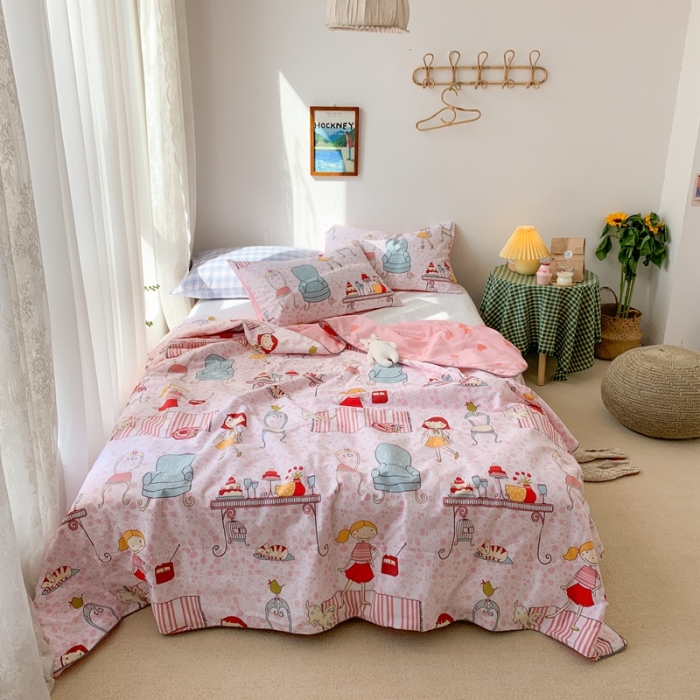 91家纺网 家纺一手货源 找家纺 时年家纺 2020新款40支全棉13372喷气羽丝夏被 公主日记