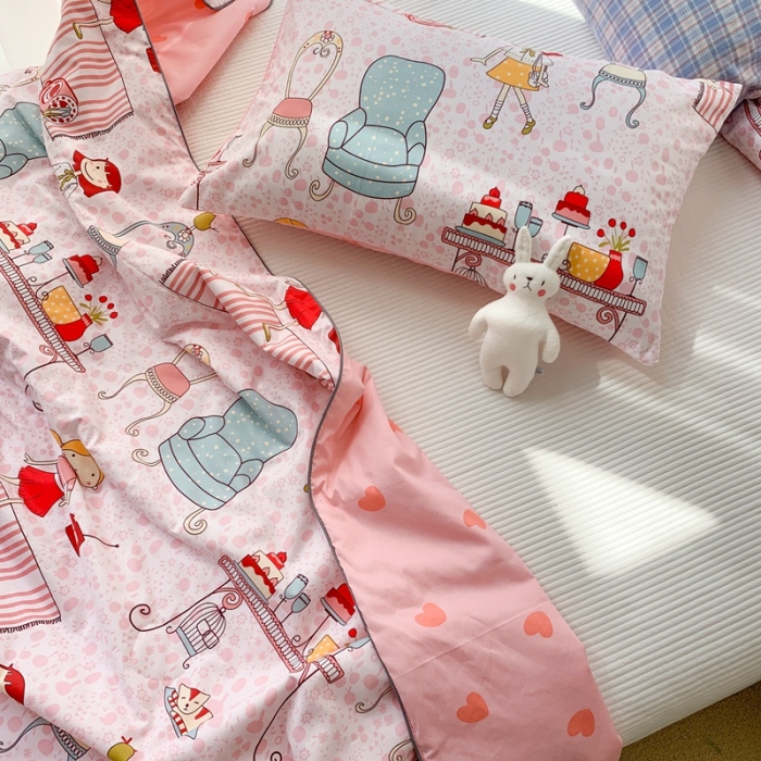 91家纺网 家纺一手货源 找家纺 时年家纺 2020新款40支全棉13372喷气羽丝夏被 公主日记