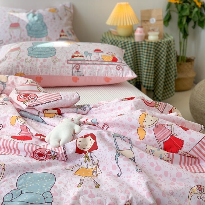 91家纺网 家纺一手货源 找家纺 时年家纺 2020新款40支全棉13372喷气羽丝夏被 公主日记