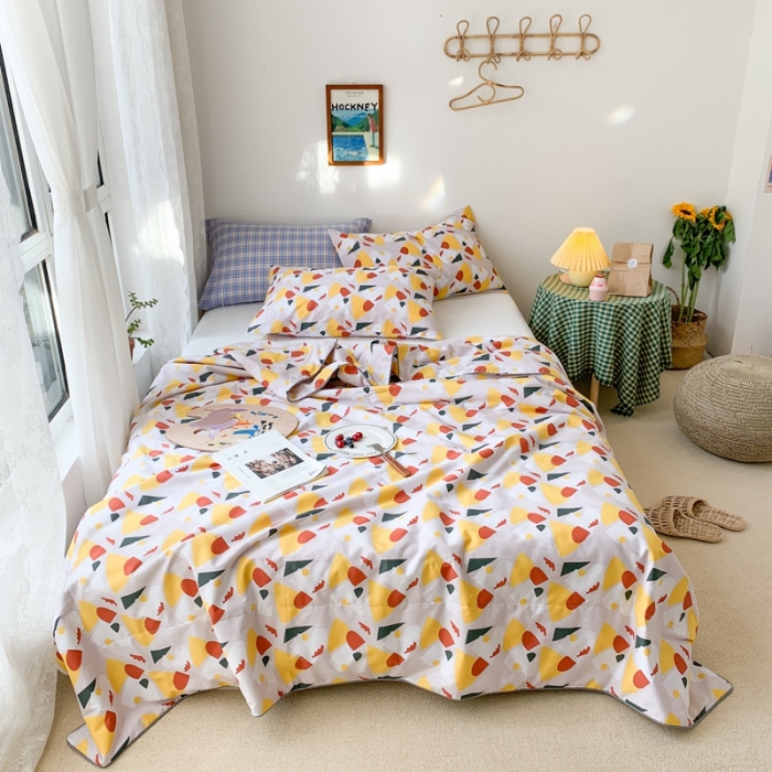 91家纺网 家纺一手货源 找家纺 时年家纺 2020新款40支全棉13372喷气羽丝夏被 几何