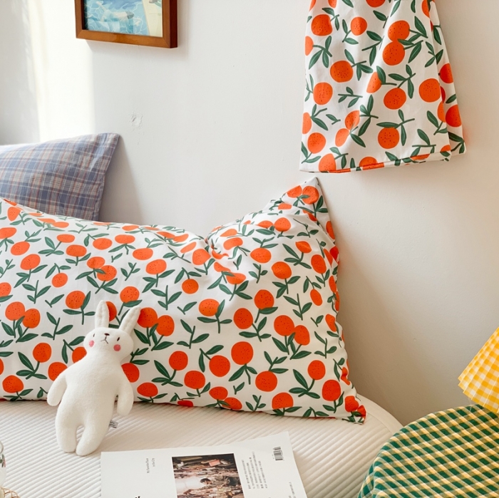 91家纺网 家纺一手货源 找家纺 时年家纺 2020新款40支全棉13372喷气羽丝夏被 橘子