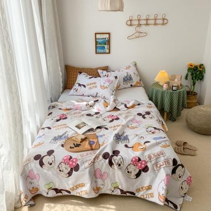 时年家纺 2020新款40支全棉13372喷气羽丝夏被 可爱多