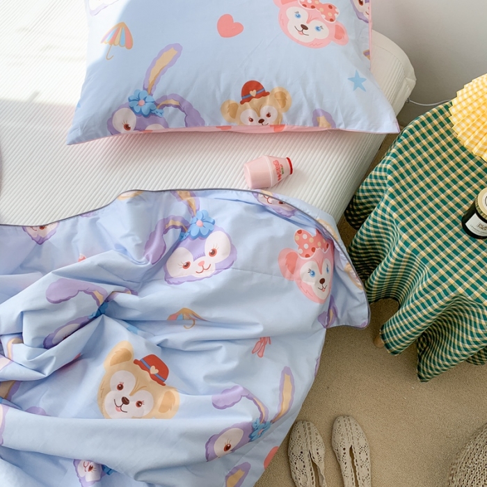 91家纺网 家纺一手货源 找家纺 时年家纺 2020新款40支全棉13372喷气羽丝夏被 可爱兔兔