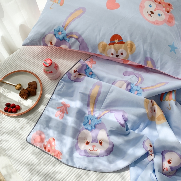 91家纺网 家纺一手货源 找家纺 时年家纺 2020新款40支全棉13372喷气羽丝夏被 可爱兔兔