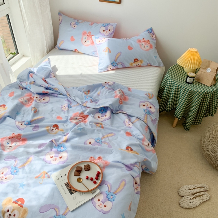 91家纺网 家纺一手货源 找家纺 时年家纺 2020新款40支全棉13372喷气羽丝夏被 可爱兔兔