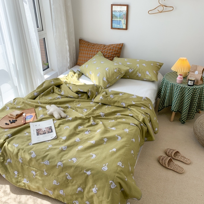 91家纺网 家纺一手货源 找家纺 时年家纺 2020新款40支全棉13372喷气羽丝夏被 萌小鸭