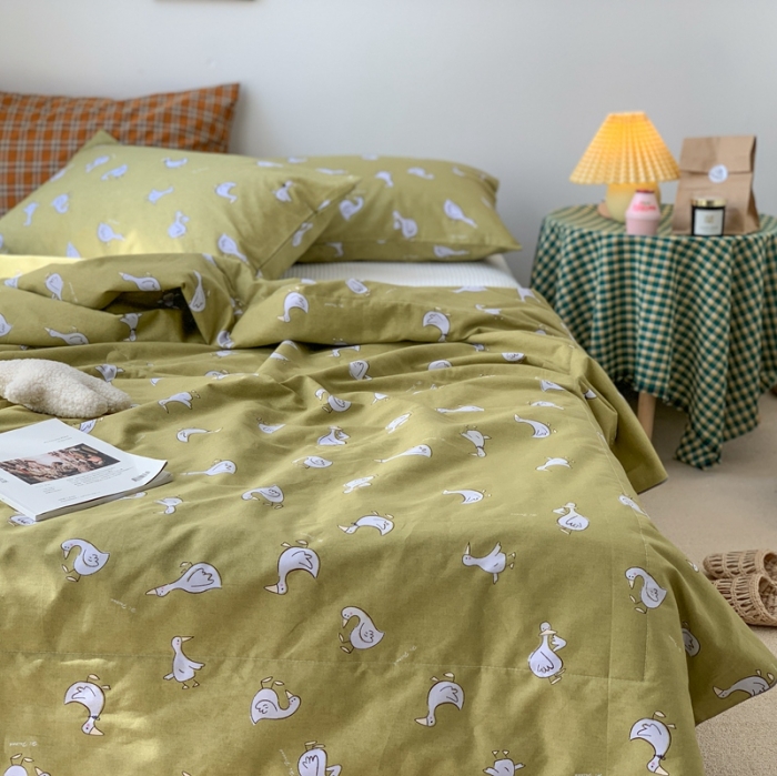 91家纺网 家纺一手货源 找家纺 时年家纺 2020新款40支全棉13372喷气羽丝夏被 萌小鸭