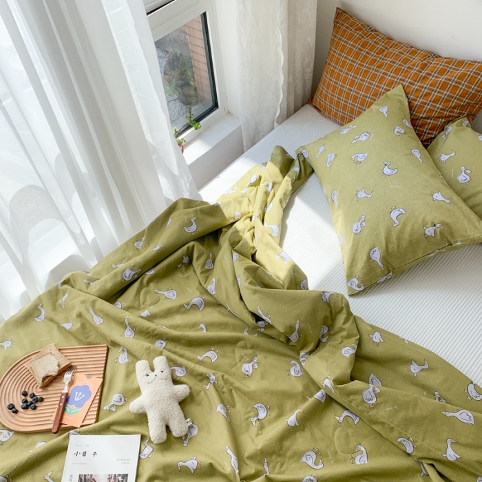 91家纺网 家纺一手货源 找家纺 时年家纺 2020新款40支全棉13372喷气羽丝夏被 萌小鸭