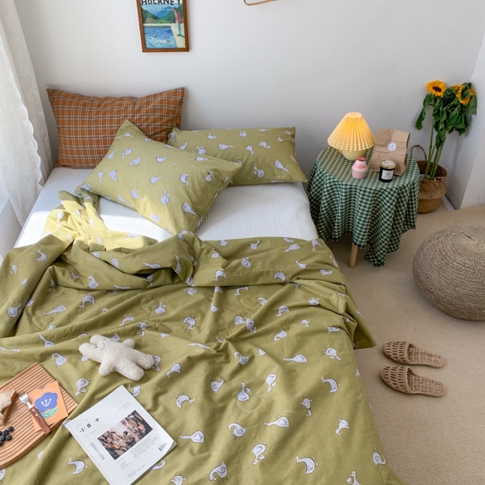 91家纺网 家纺一手货源 找家纺 时年家纺 2020新款40支全棉13372喷气羽丝夏被 萌小鸭