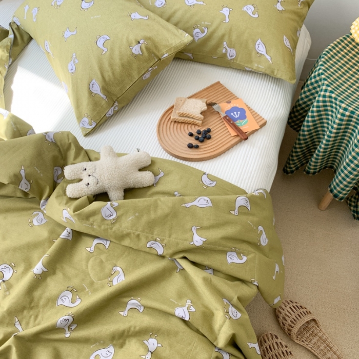 91家纺网 家纺一手货源 找家纺 时年家纺 2020新款40支全棉13372喷气羽丝夏被 萌小鸭