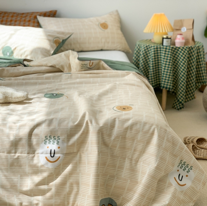 91家纺网 家纺一手货源 找家纺 时年家纺 2020新款40支全棉13372喷气羽丝夏被 蒙面君