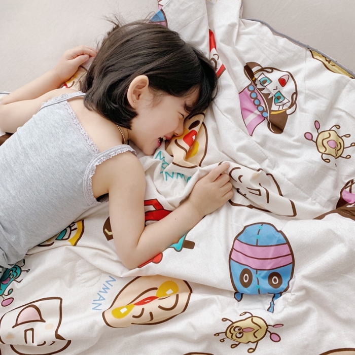 91家纺网 家纺一手货源 找家纺 时年家纺2020新款40支全棉13372喷气羽丝夏被面包超人