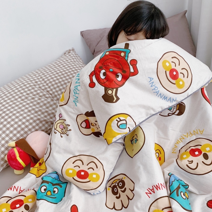 91家纺网 家纺一手货源 找家纺 时年家纺2020新款40支全棉13372喷气羽丝夏被面包超人