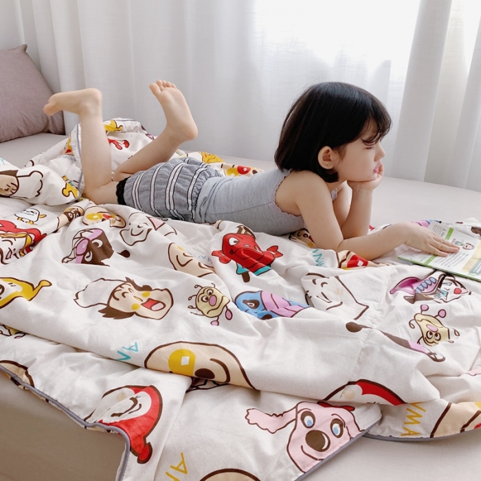 91家纺网 家纺一手货源 找家纺 时年家纺2020新款40支全棉13372喷气羽丝夏被面包超人