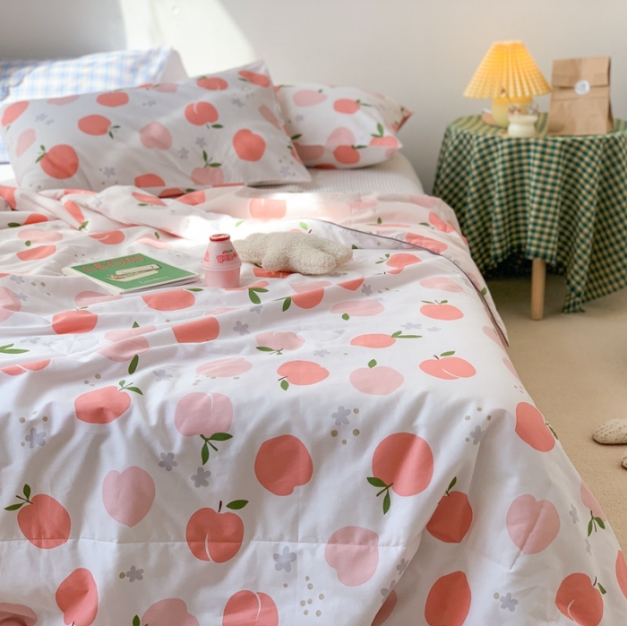 91家纺网 家纺一手货源 找家纺 时年家纺 2020新款40支全棉13372喷气羽丝夏被 水蜜桃